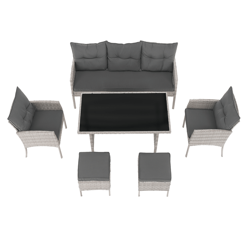 Casa si Gradina - Gradina si terasa - Mobilier exterior - Seturi mobila gradina - Set de gradina din ratan, gri deschis, LALEN - Infinity.ro