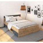 Casa si Gradina - Mobilier - Paturi si accesorii - Paturi - Pat, 140x200, stejar artisan/grafit, MICHIGAN NEW - Infinity.ro