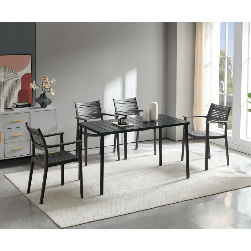 Casa si Gradina - Gradina si terasa - Mobilier exterior - Mese gradina - Masa de gradina, neagra, SALTON - Infinity.ro