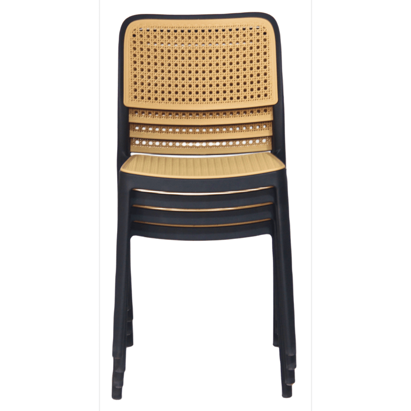 Casa si Gradina - Gradina si terasa - Mobilier exterior - Scaune si sezlonguri gradina - Scaun, stivuibil, negru / bej, RAVID TIP 1 - Infinity.ro