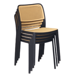 Casa si Gradina - Gradina si terasa - Mobilier exterior - Scaune si sezlonguri gradina - Scaun, stivuibil, negru / bej, RAVID TIP 1 - Infinity.ro