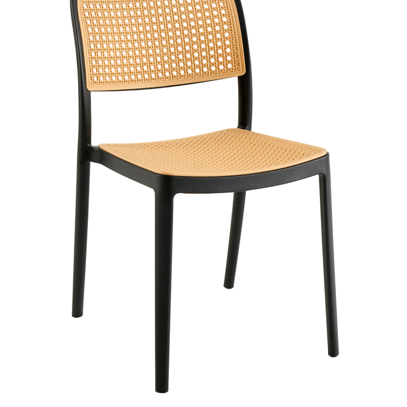 Casa si Gradina - Gradina si terasa - Mobilier exterior - Scaune si sezlonguri gradina - Scaun, stivuibil, negru / bej, RAVID TIP 1 - Infinity.ro