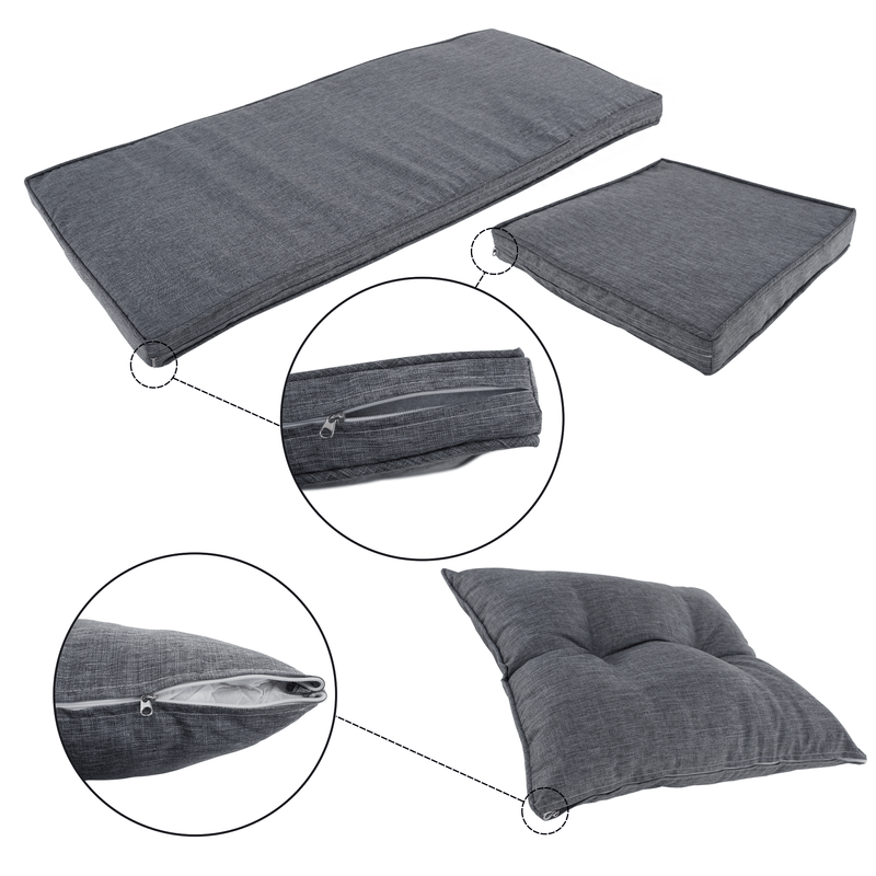 Casa si Gradina - Gradina si terasa - Mobilier exterior - Seturi mobila gradina - Set de gradina din ratan, culoare naturala / gri deschis, RANDI - Infinity.ro