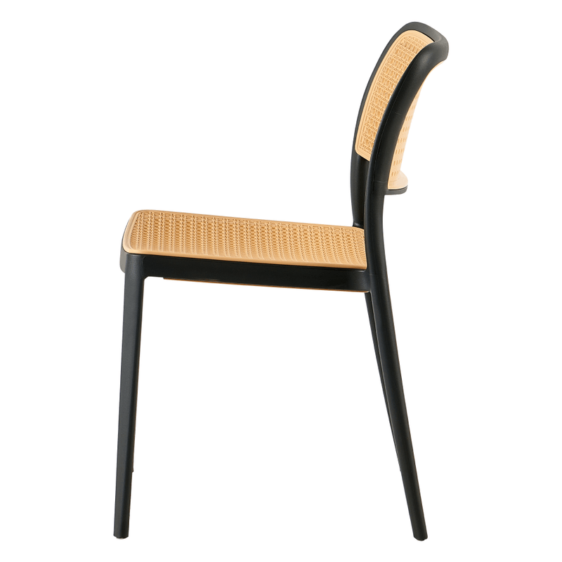 Casa si Gradina - Gradina si terasa - Mobilier exterior - Scaune si sezlonguri gradina - Scaun, stivuibil, negru / bej, RAVID TIP 1 - Infinity.ro