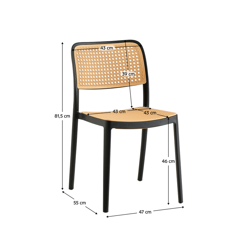 Casa si Gradina - Gradina si terasa - Mobilier exterior - Scaune si sezlonguri gradina - Scaun, stivuibil, negru / bej, RAVID TIP 1 - Infinity.ro