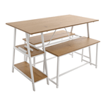 Casa si Gradina - Mobilier - Seturi de mobilier - Seturi mese si scaune - Set dining 1+2, stejar / alb, ZAFAR - Infinity.ro