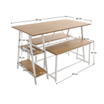 Casa si Gradina - Mobilier - Seturi de mobilier - Seturi mese si scaune - Set dining 1+2, stejar / alb, ZAFAR - Infinity.ro