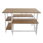 Casa si Gradina - Mobilier - Seturi de mobilier - Seturi mese si scaune - Set dining 1+2, stejar / alb, ZAFAR - Infinity.ro