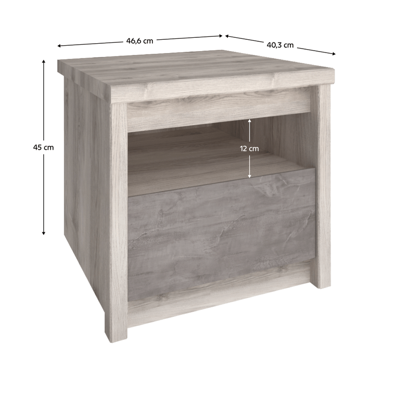 Casa si Gradina - Mobilier - Comode si corpuri - Noptiere - Noptiera 1S, castan Nairobi / onix, JESI - Infinity.ro