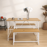 Casa si Gradina - Mobilier - Seturi de mobilier - Seturi mese si scaune - Set dining 1+2, stejar / alb, ZAFAR - Infinity.ro