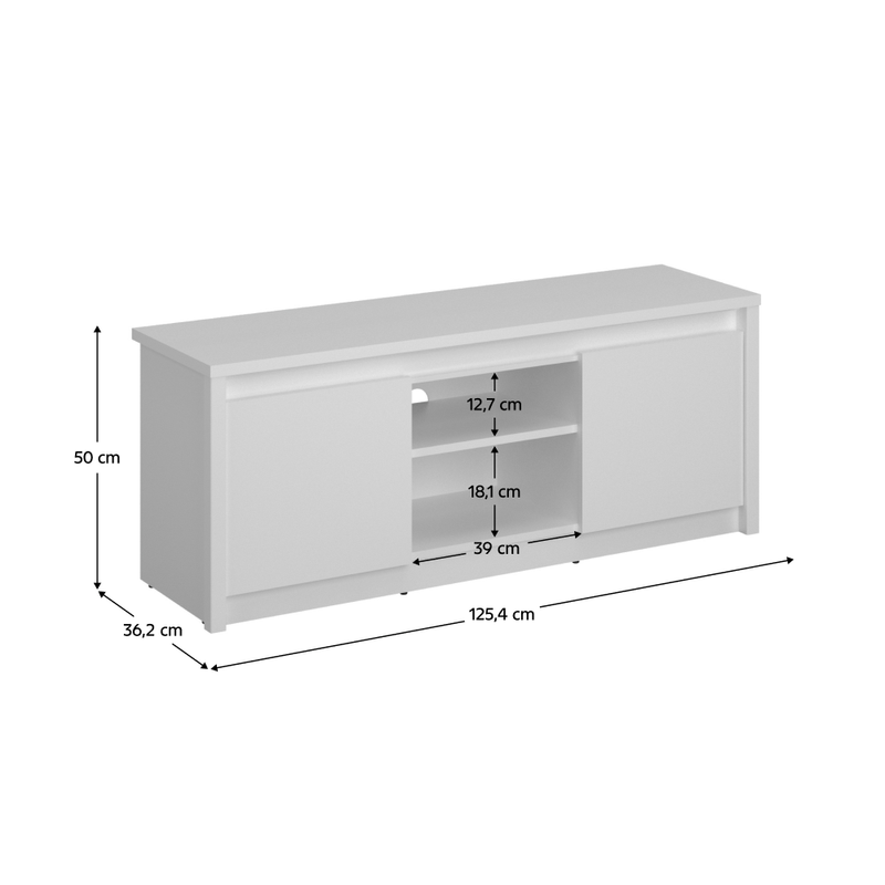 Casa si Gradina - Mobilier - Comode si corpuri - Comode - Masa TV 2D/125, alba, ERODIN - Infinity.ro