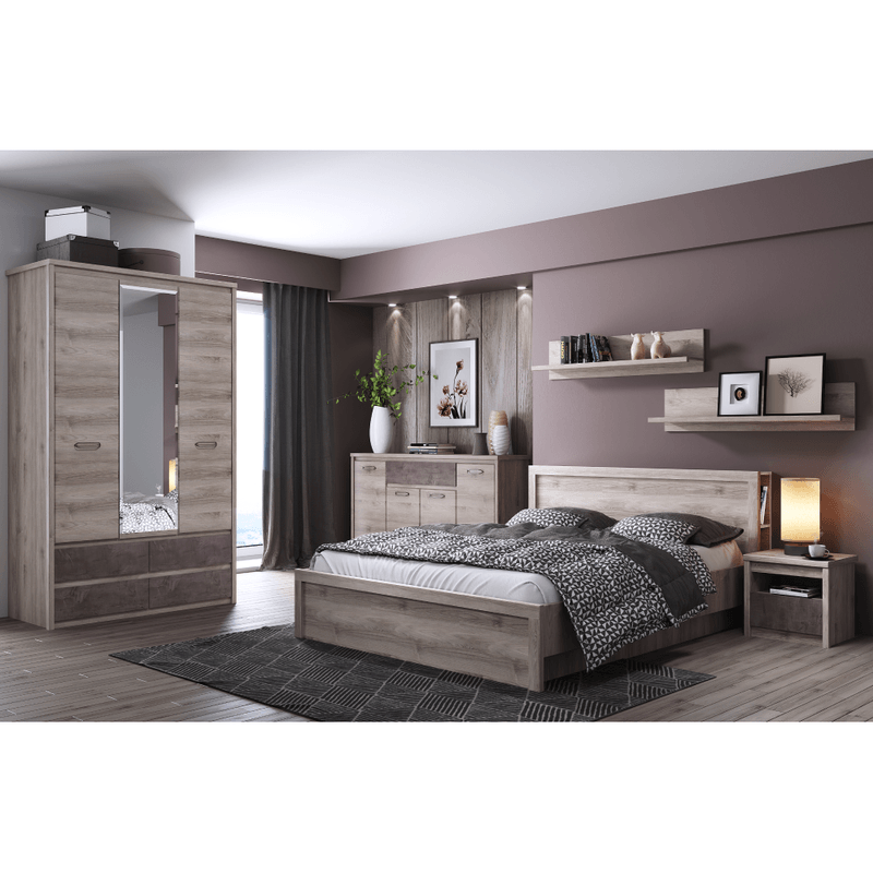 Casa si Gradina - Mobilier - Comode si corpuri - Noptiere - Noptiera 1S, castan Nairobi / onix, JESI - Infinity.ro