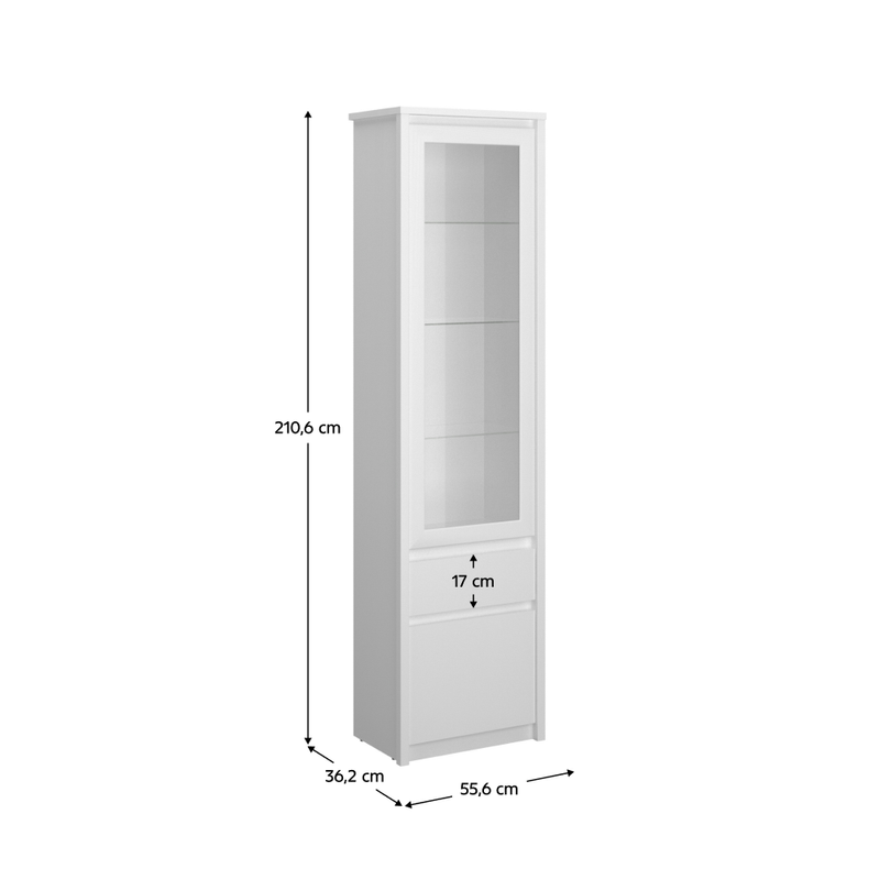 Casa si Gradina - Mobilier - Comode si corpuri - Corpuri bucatarie - Vitrina 1D1W1S, alba, ERODIN - Infinity.ro