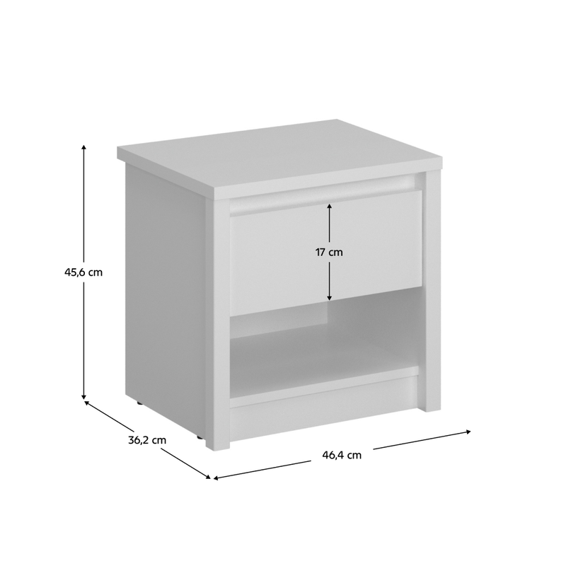 Casa si Gradina - Mobilier - Comode si corpuri - Noptiere - Noptiera 1S, alba, ERODIN - Infinity.ro