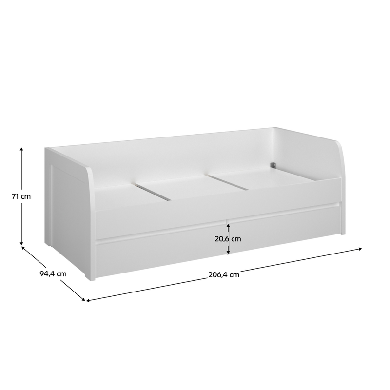 Casa si Gradina - Mobilier - Paturi si accesorii - Paturi - Pat 2S, 90x200 alb, ERODIN - Infinity.ro