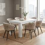 Casa si Gradina - Mobilier - Mese si birouri - Mese bucatarie si dining - Masa dining extensibila, alba, 160-210x90 cm, ERODIN - Infinity.ro