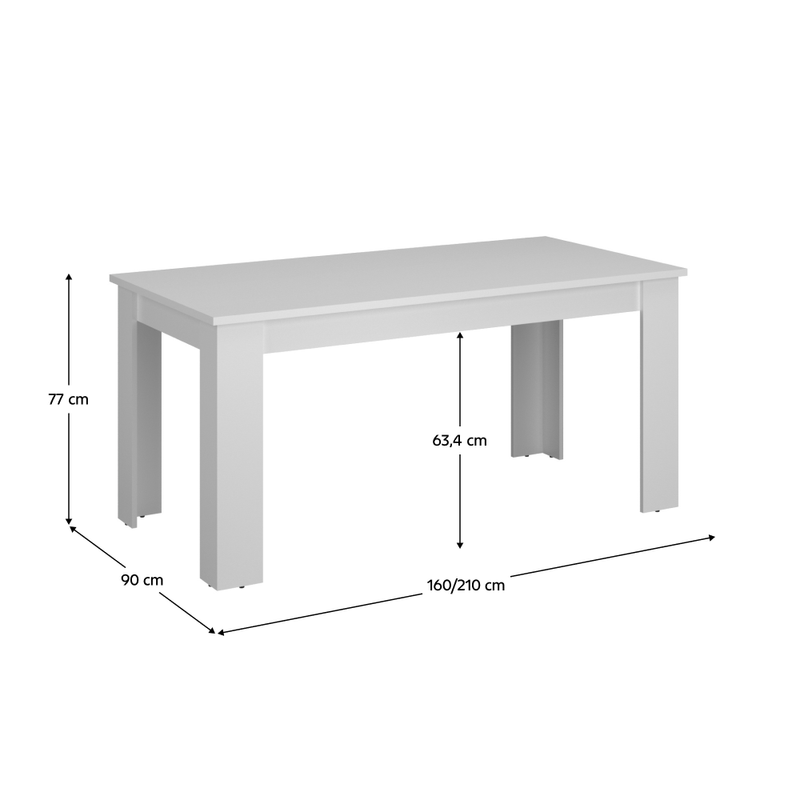 Casa si Gradina - Mobilier - Mese si birouri - Mese bucatarie si dining - Masa dining extensibila, alba, 160-210x90 cm, ERODIN - Infinity.ro