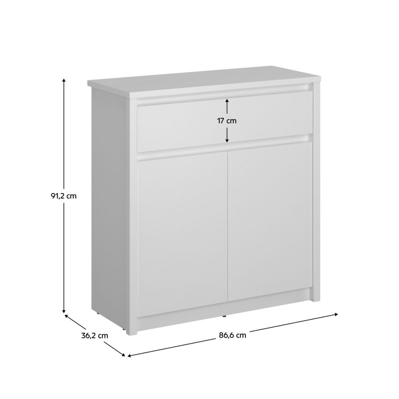 Casa si Gradina - Mobilier - Comode si corpuri - Corpuri bucatarie - Comoda 2D1S, alba, ERODIN - Infinity.ro