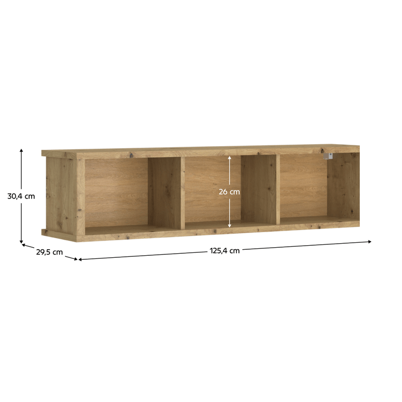 Casa si Gradina - Mobilier - Biblioteci si rafturi - Etajere - Raft suspendat 125, stejar Artisan, AIRON - Infinity.ro