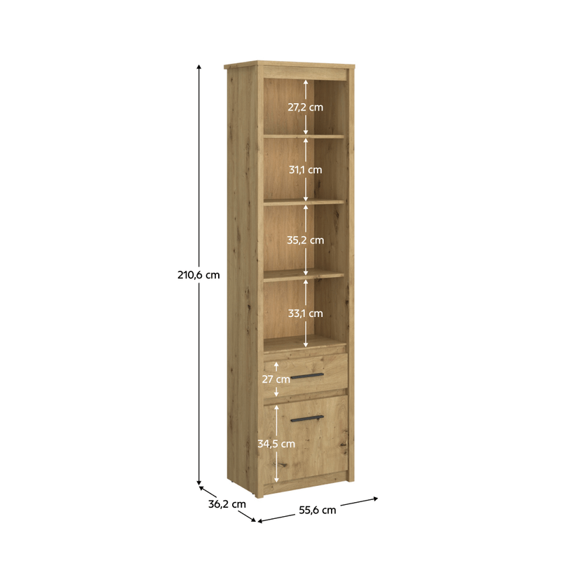 Casa si Gradina - Mobilier - Biblioteci si rafturi - Etajere - Etajera deschisa 1D1S, stejar Artisan, AIRON - Infinity.ro