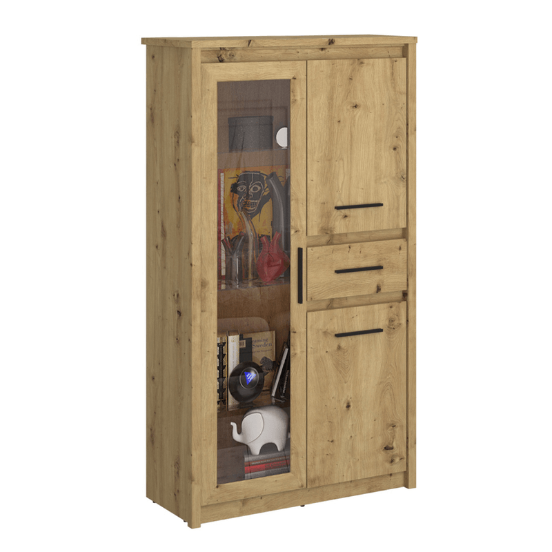 Casa si Gradina - Mobilier - Comode si corpuri - Corpuri bucatarie - Vitrina joasa 2D1W1S, stejar Artisan, AIRON - Infinity.ro
