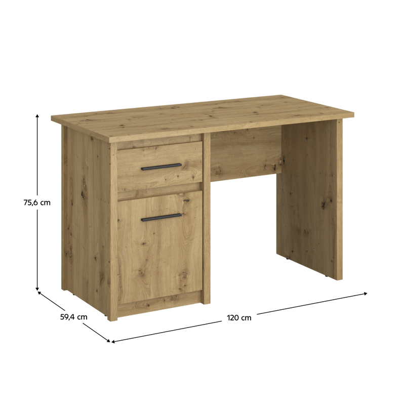Casa si Gradina - Mobilier - Mobilier copii - Mobilier camera copiilor - Masa PC 1D1S/120, stejar Artisan, AIRON - Infinity.ro