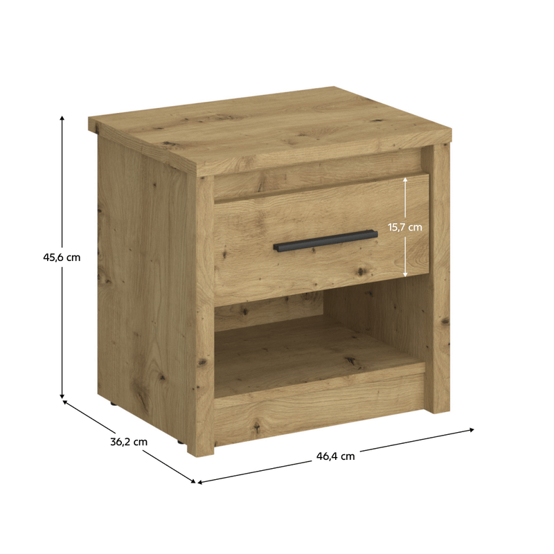 Casa si Gradina - Mobilier - Comode si corpuri - Noptiere - Noptiera 1S, stejar Artisan, AIRON - Infinity.ro