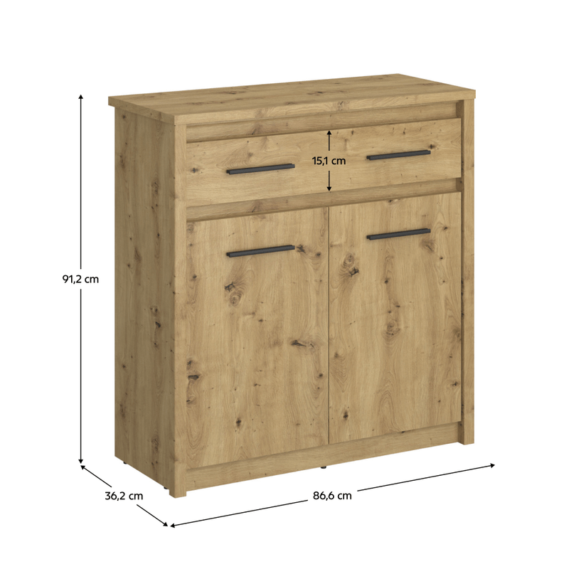 Casa si Gradina - Mobilier - Comode si corpuri - Comode - Comoda 2D1S, stejar Artisan, AIRON - Infinity.ro