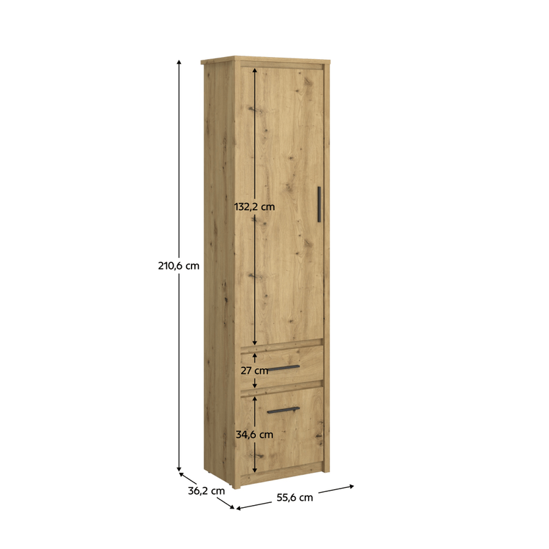 Casa si Gradina - Mobilier - Biblioteci si rafturi - Etajere - Etajera 2D1S, stejar Artisan, AIRON - Infinity.ro