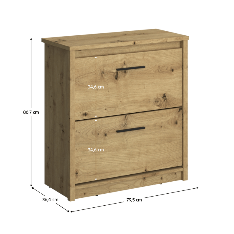 Casa si Gradina - Mobilier - Dulapuri si sifoniere - Dulapuri pantofi - Dulap pentru pantofi 2K, stejar Artisan, AIRON - Infinity.ro