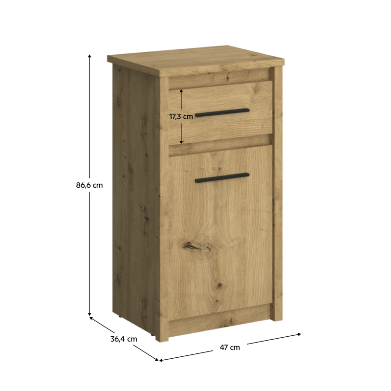 Casa si Gradina - Mobilier - Comode si corpuri - Comode - Comoda 1D1S, stejar Artisan, AIRON - Infinity.ro