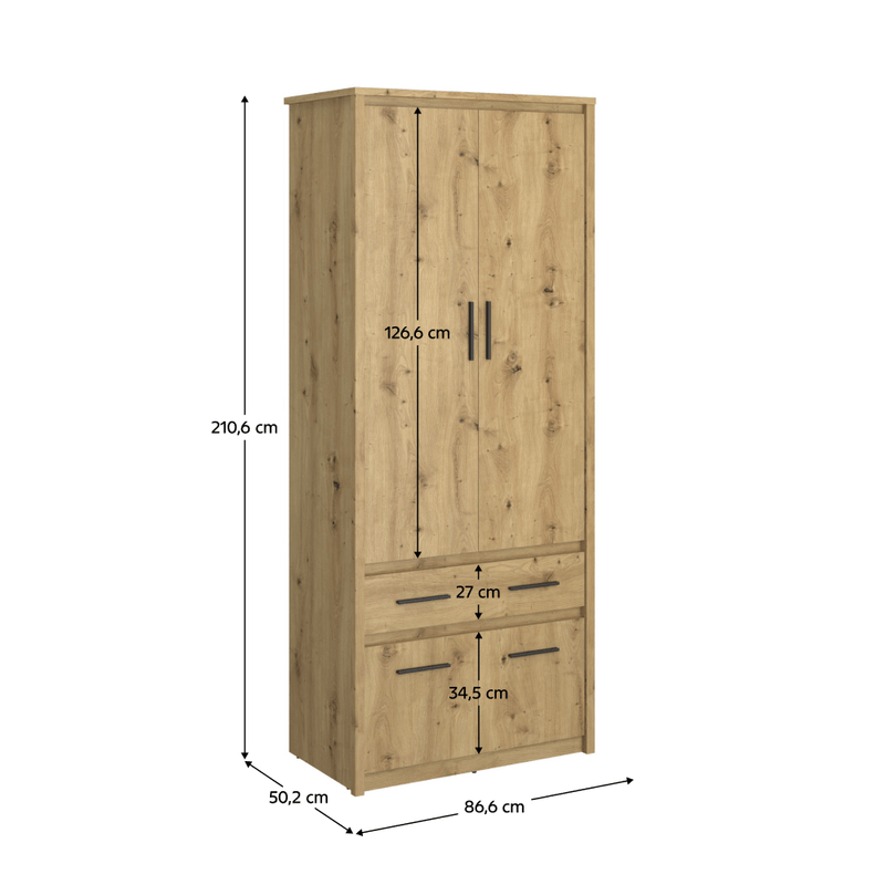 Casa si Gradina - Mobilier - Dulapuri si sifoniere - Dulapuri - Dulap 4D1S/50, stejar Artisan, AIRON - Infinity.ro