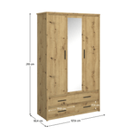 Casa si Gradina - Mobilier - Dulapuri si sifoniere - Dulapuri - Dulap cu oglinda 3D4S, stejar Artisan, AIRON - Infinity.ro