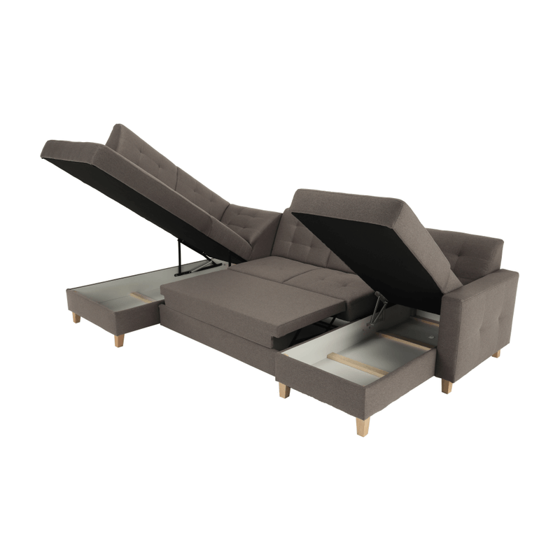Casa si Gradina - Mobilier - Canapele si coltare - Coltare - Coltar, gri maroniu Taupe, model dreapta, BRIDGET - Infinity.ro