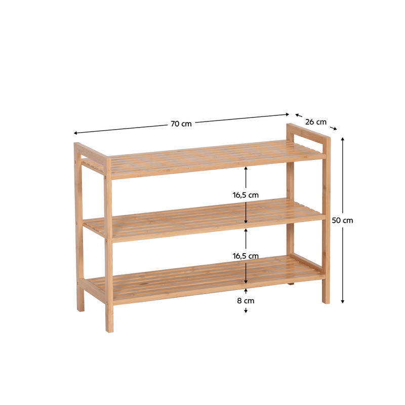 Casa si Gradina - Mobilier - Dulapuri si sifoniere - Dulapuri pantofi - Suport pentru pantofi, 3 rafturi, bambus, KRENO - Infinity.ro
