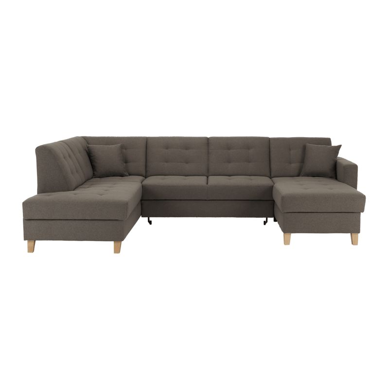 Casa si Gradina - Mobilier - Canapele si coltare - Coltare - Coltar, gri maroniu Taupe, model dreapta, BRIDGET - Infinity.ro