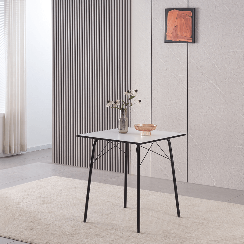 Casa si Gradina - Mobilier - Mese si birouri - Mese bucatarie si dining - Masa dining, alba / neagra, 70x70x75 cm, NALAK TIP 1 - Infinity.ro