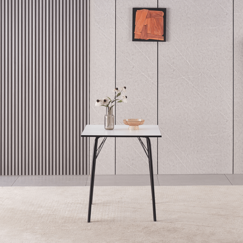 Casa si Gradina - Mobilier - Mese si birouri - Mese bucatarie si dining - Masa dining, alba / neagra, 70x70x75 cm, NALAK TIP 1 - Infinity.ro