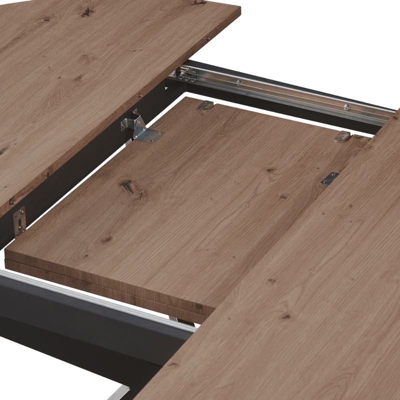 Casa si Gradina - Mobilier - Mese si birouri - Mese bucatarie si dining - Masa dining extensibila, stejar artisan / neagra, 120x120-160x75 cm, ABERO TIP 2 - Infinity.ro