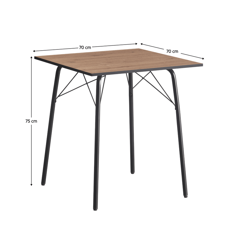 Casa si Gradina - Mobilier - Mese si birouri - Mese bucatarie si dining - Masa dining, stejar artisan / neagra, 70x70x75 cm, NALAK TIP 1 - Infinity.ro