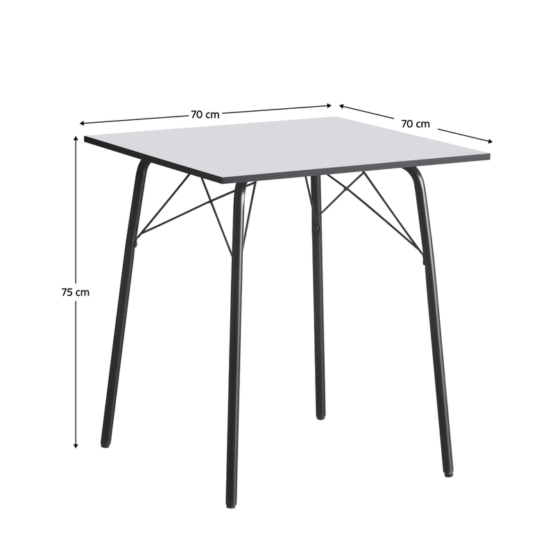 Casa si Gradina - Mobilier - Mese si birouri - Mese bucatarie si dining - Masa dining, alba / neagra, 70x70x75 cm, NALAK TIP 1 - Infinity.ro