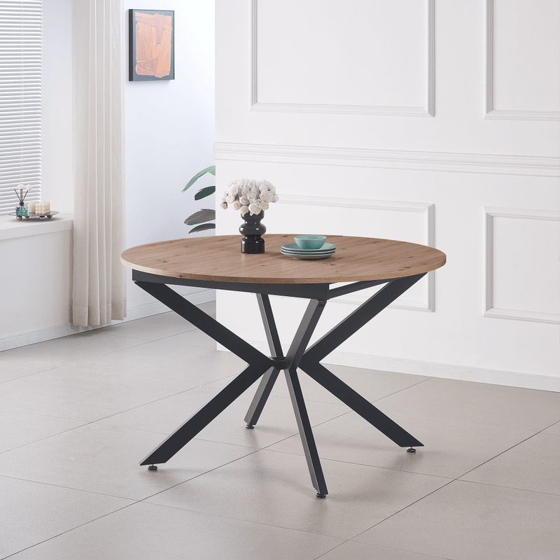Casa si Gradina - Mobilier - Mese si birouri - Mese bucatarie si dining - Masa dining extensibila, stejar artisan / neagra, 120x120-160x75 cm, ABERO TIP 2 - Infinity.ro