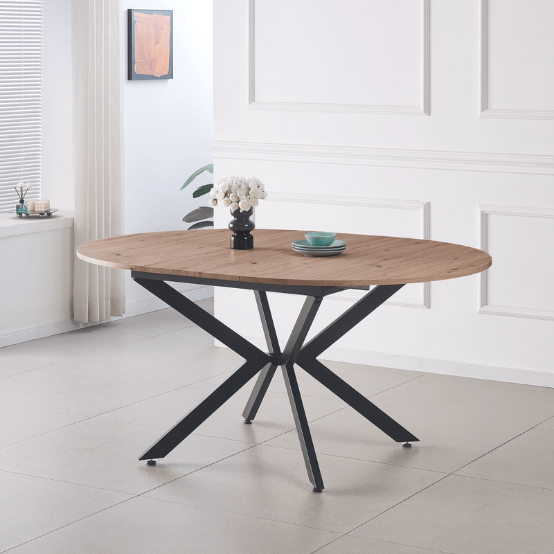 Casa si Gradina - Mobilier - Mese si birouri - Mese bucatarie si dining - Masa dining extensibila, stejar artisan / neagra, 120x120-160x75 cm, ABERO TIP 2 - Infinity.ro