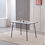 Casa si Gradina - Mobilier - Mese si birouri - Mese bucatarie si dining - Masa de sufragerie, alba / neagra, 120x75x75 cm, NALAK TIP 2 - Infinity.ro