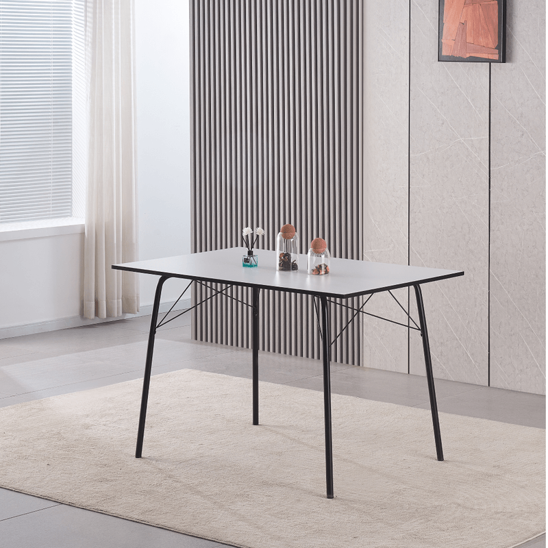 Casa si Gradina - Mobilier - Mese si birouri - Mese bucatarie si dining - Masa de sufragerie, alba / neagra, 120x75x75 cm, NALAK TIP 2 - Infinity.ro