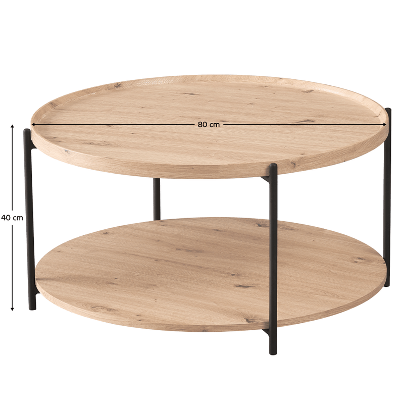 Casa si Gradina - Mobilier - Mese si birouri - Masute de cafea - Masuta de cafea, stejar artisan/neagra, LAPIS - Infinity.ro