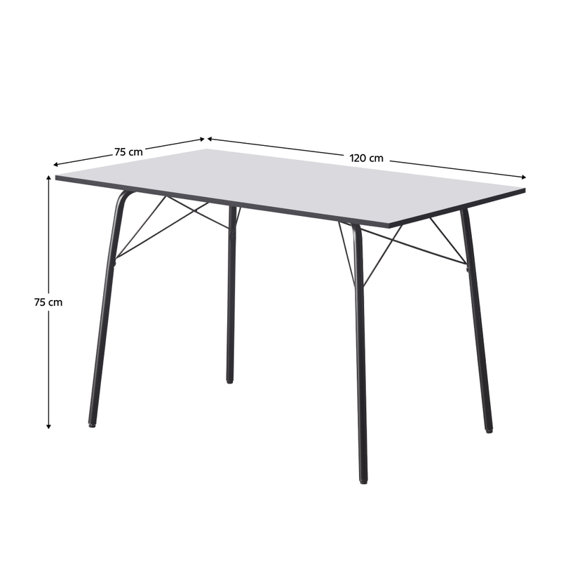 Casa si Gradina - Mobilier - Mese si birouri - Mese bucatarie si dining - Masa de sufragerie, alba / neagra, 120x75x75 cm, NALAK TIP 2 - Infinity.ro