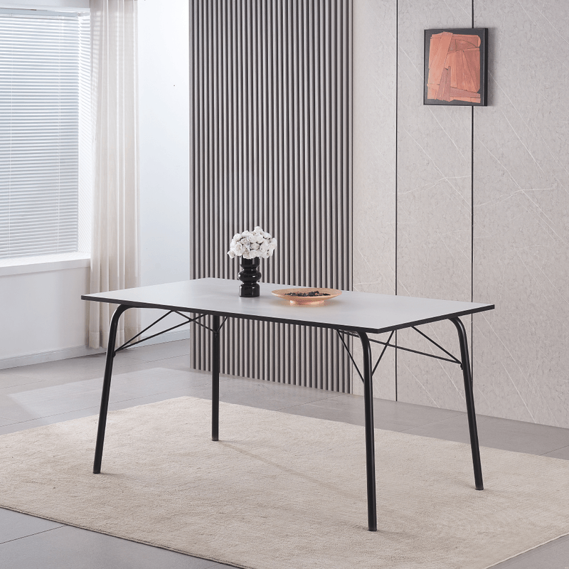 Casa si Gradina - Mobilier - Mese si birouri - Mese bucatarie si dining - Masa dining, alba / neagra, 160x80x75 cm, NALAK TIP 3 - Infinity.ro