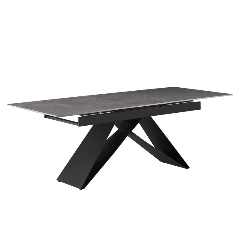 Casa si Gradina - Mobilier - Mese si birouri - Mese bucatarie si dining - Masa dining extensibila, beton/neagra, 160-200x90 cm, MAJED - Infinity.ro