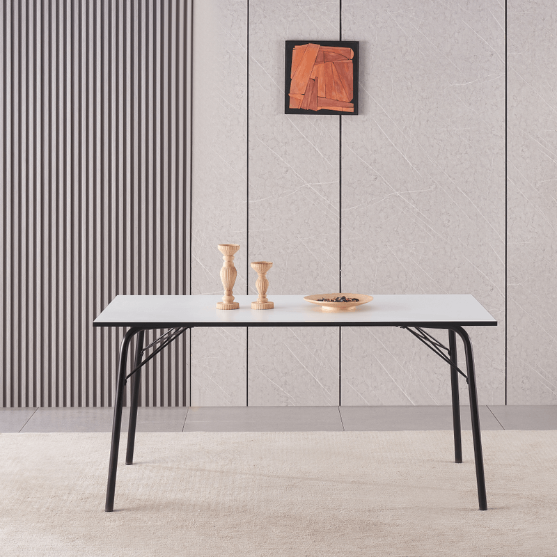 Casa si Gradina - Mobilier - Mese si birouri - Mese bucatarie si dining - Masa dining, alba / neagra, 160x80x75 cm, NALAK TIP 3 - Infinity.ro